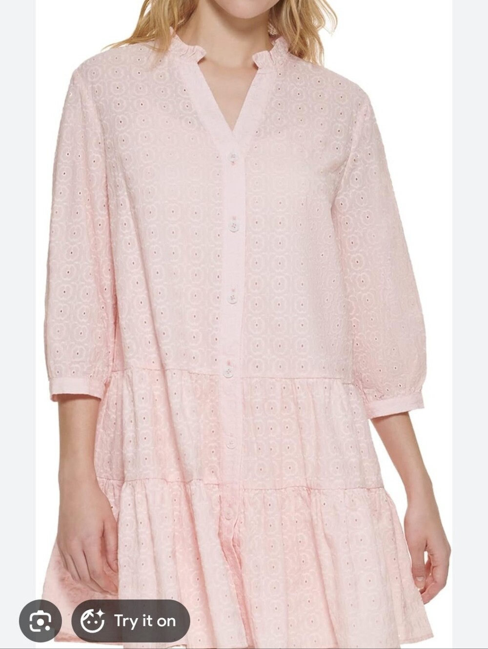 Tommy Hilfiger Pink Eyelet Dress - Picture 6 of 6